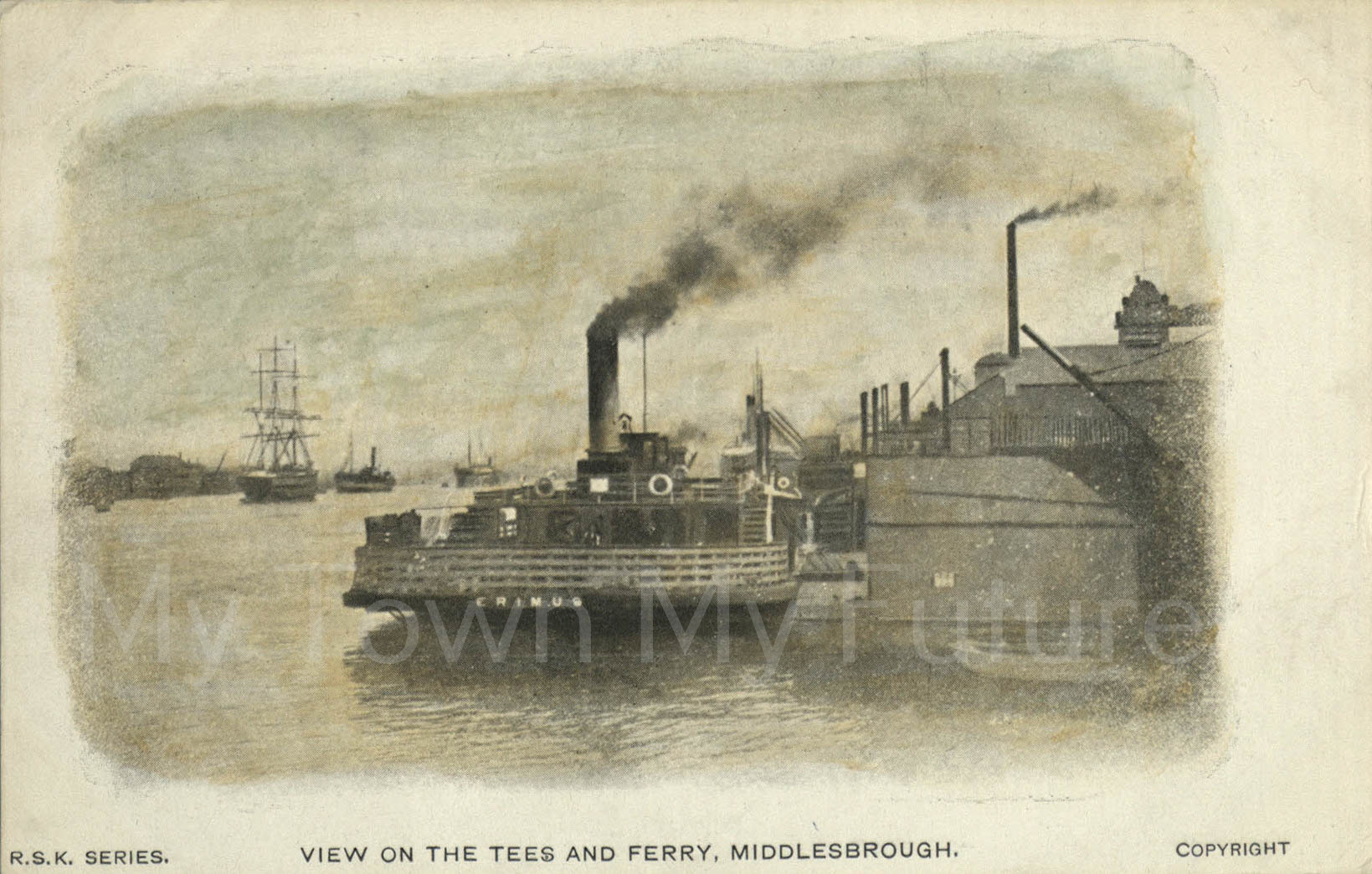 Ferrys View of the Tees and Ferry, Middlesbrough Postcard
