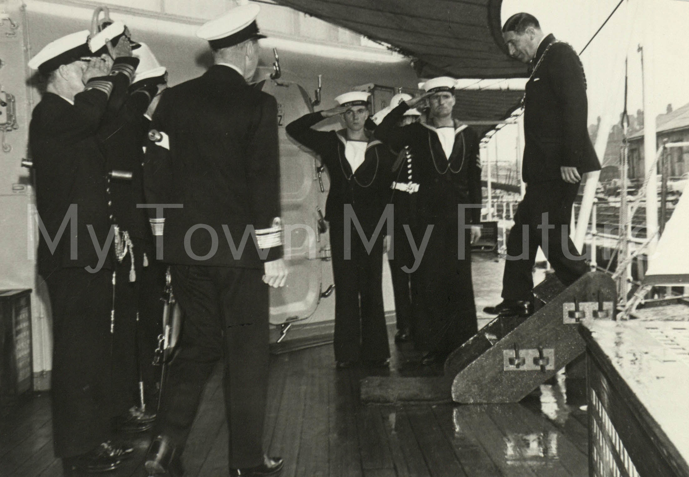 War Ships - HMS Tiger, Welcoming Mayor of Mbro Aboard, 1-7-1966, 1966 - The Star