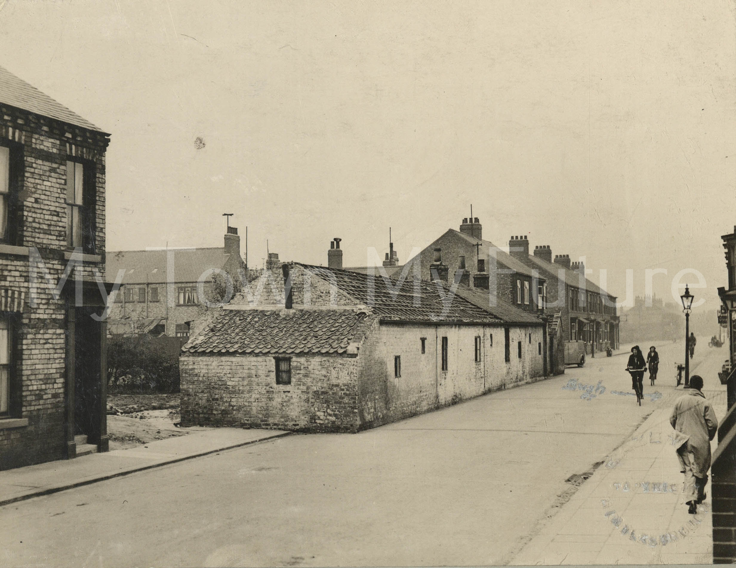 Demolition of old cottages. St Barnabas Road (1935)