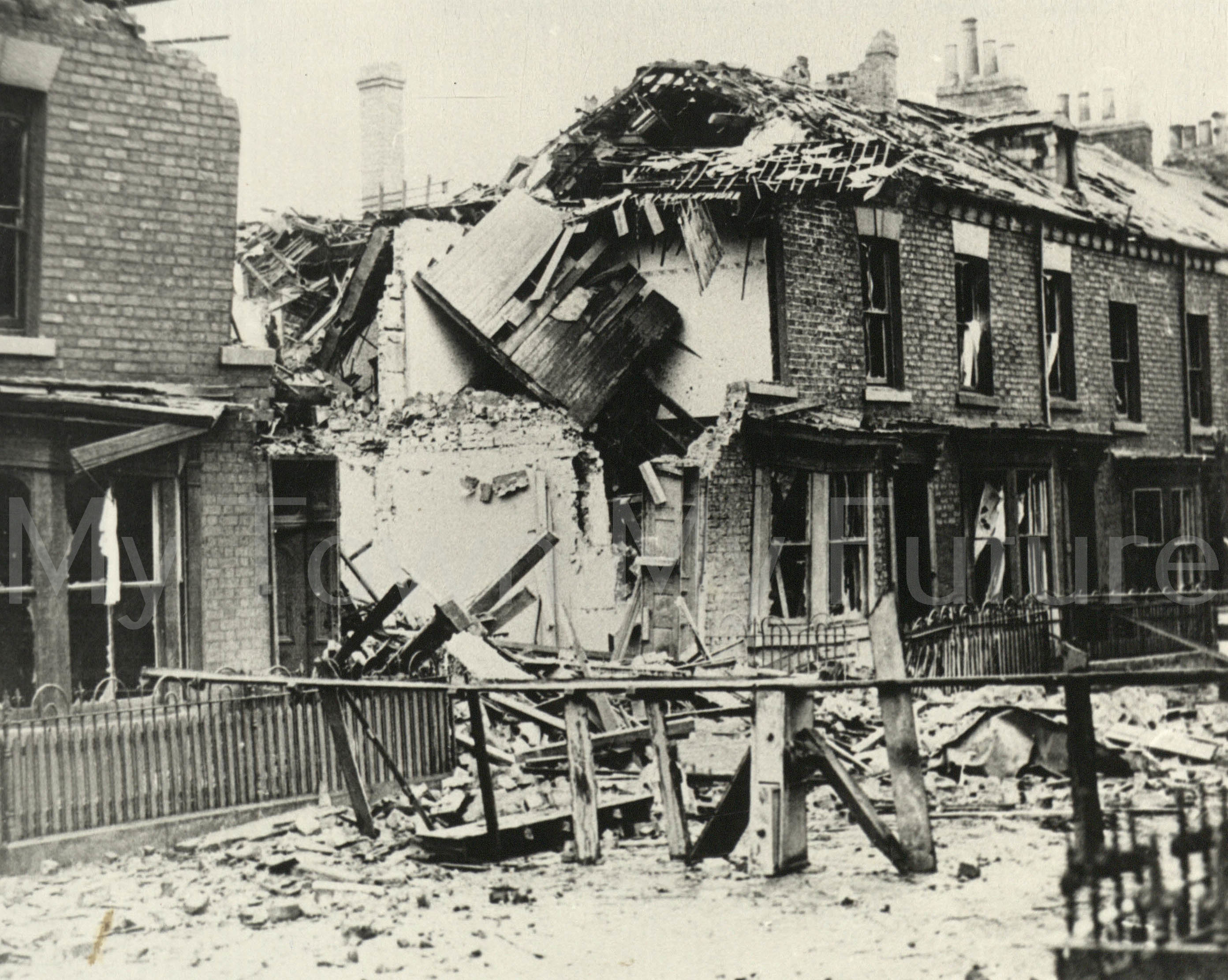 Bomb Damage to Bridgeford Terrace After raid of 19th-20th June 1940