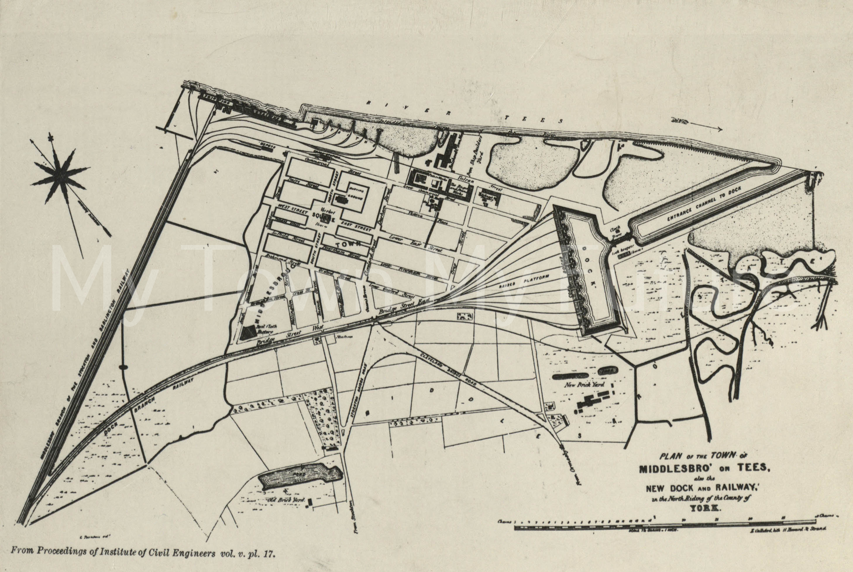 Map Of Middlesbrough 1846